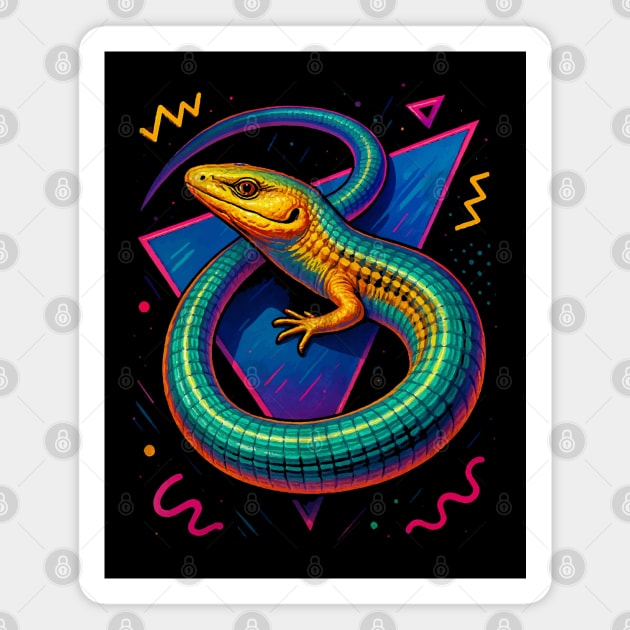Retro Neon Glass Lizard Magnet by Reptiq's Store